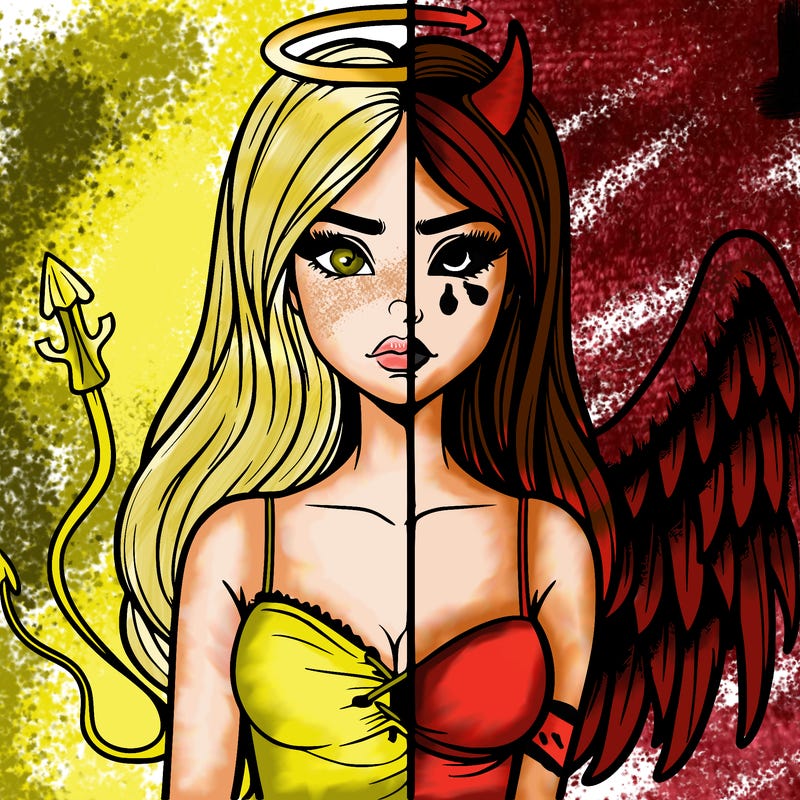 devil vs angel realistic girl