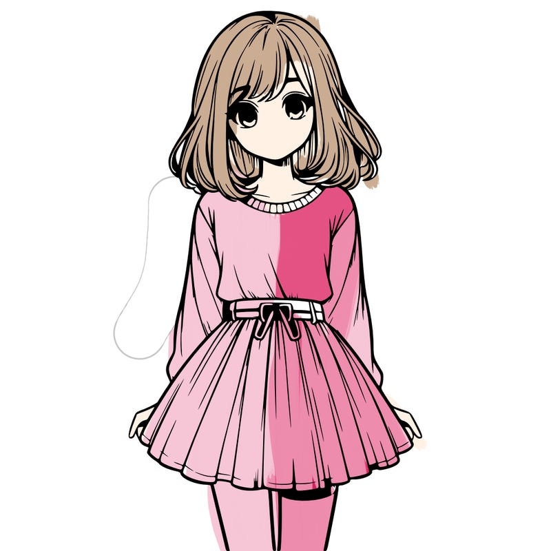 realistic girl with a skirt on