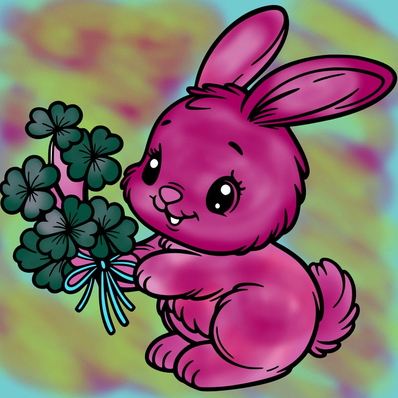 bunny with a bunch of clover