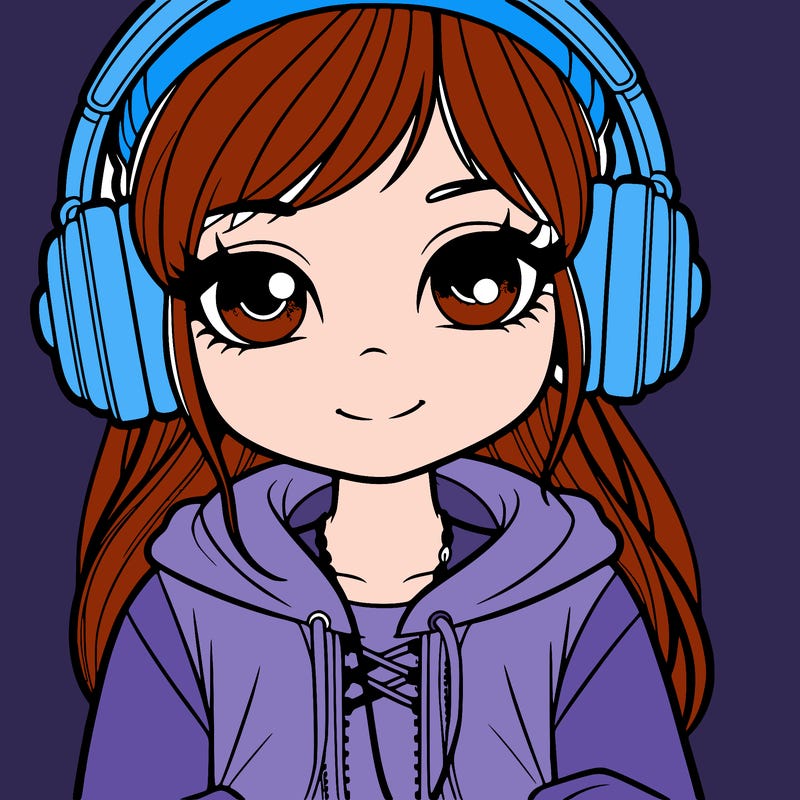 girl with headphones