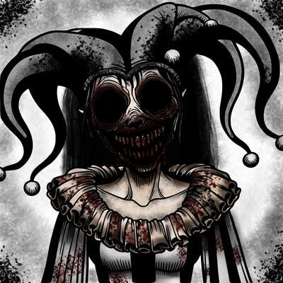 creepy female jester