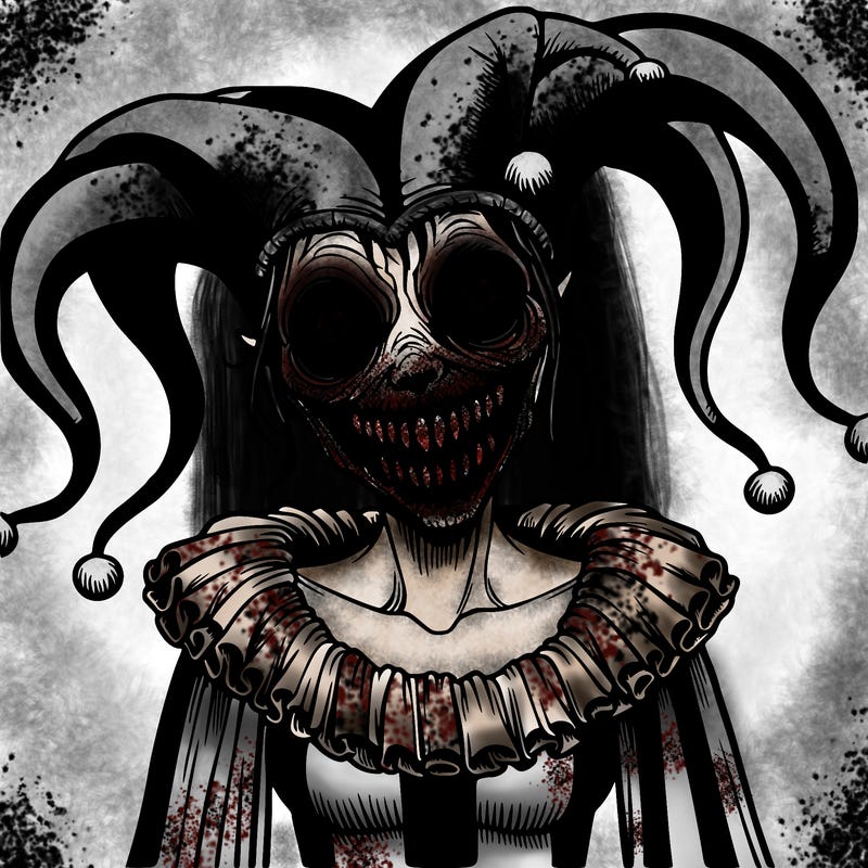 creepy female jester