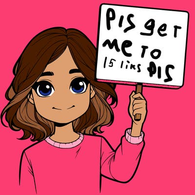 realistic girl holding up a sign