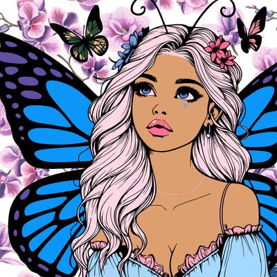 butterfly fairy realistic girl