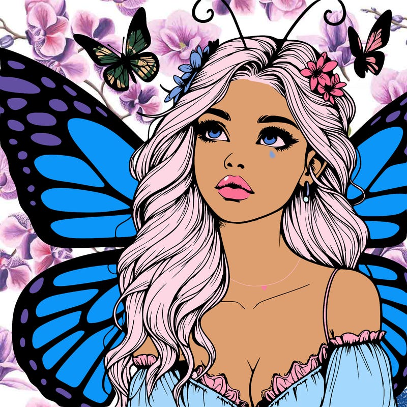 butterfly fairy realistic girl