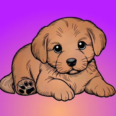 a cute realistic puppy