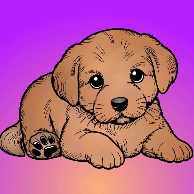 a cute realistic puppy