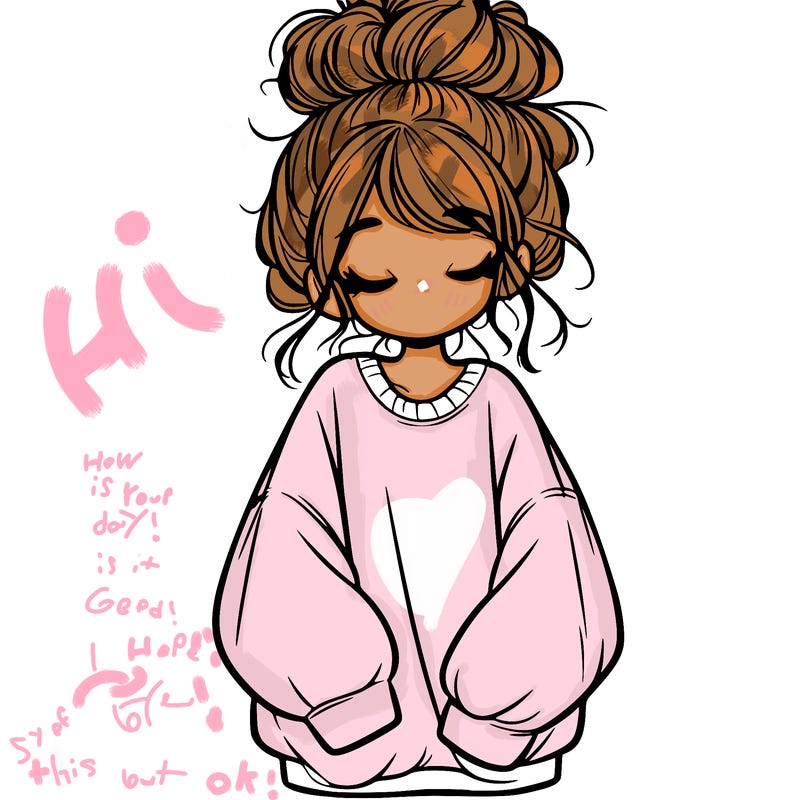 girl with baggy sweatshirt and messy bun