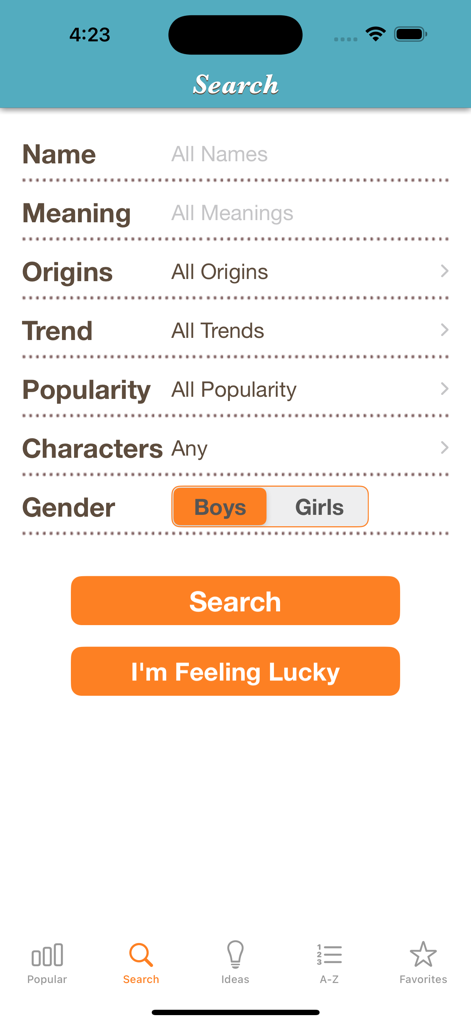 Baby Names™ - A search interface for baby names with filters for meaning origins trends and popularity