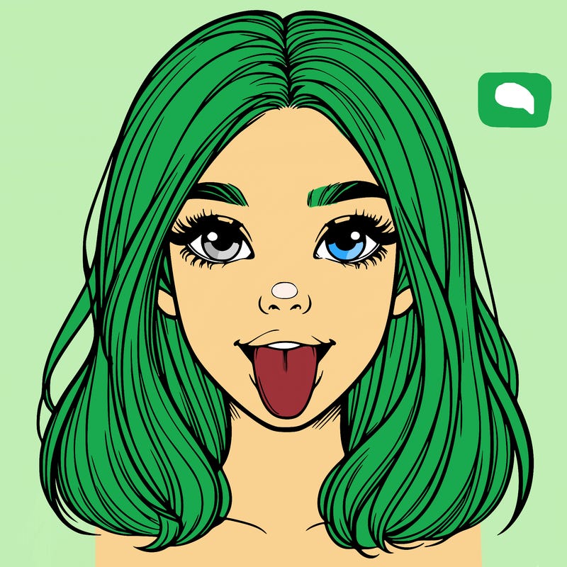 realistic girl with her tongue out