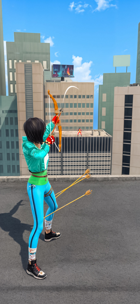 Master Archery Battle Shoot 3D - Un duelo de tiro con arco 3D entre personajes en tejados de la ciudad en Master Archery Battle Shoot