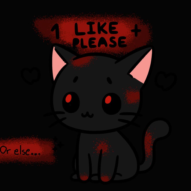 cute  cat  saying 1 like  please