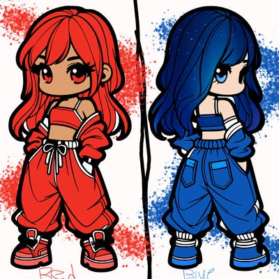 girl in crop top and baggy pants