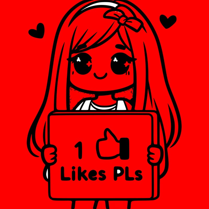 girl holding a sign saying 10 likes pls