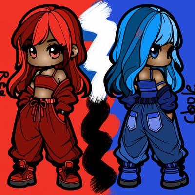 girl in crop top and baggy pants