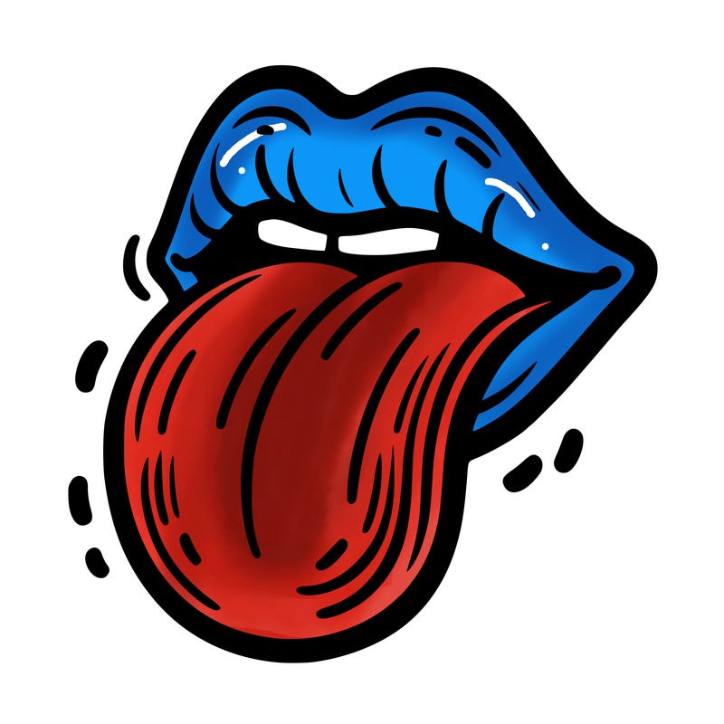 lip tongue sticking out