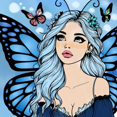 butterfly fairy realistic girl