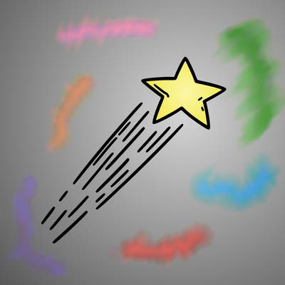 a shooting star in the sky