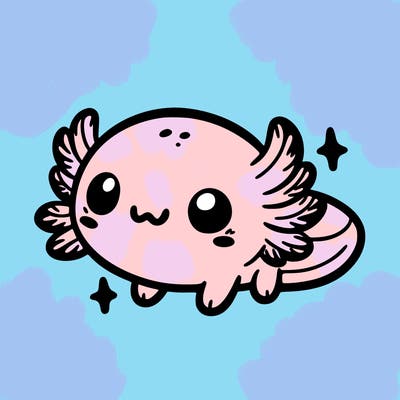 cute easy baby axolotl