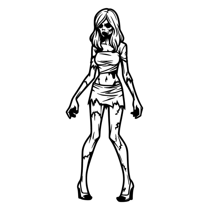 full body realistic woman zombie