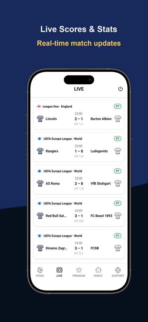 BetPredict AI: Betting Tips - BetPredict AI app live football scores and real time match updates