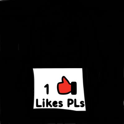 girl holding a sign saying 10 likes pls