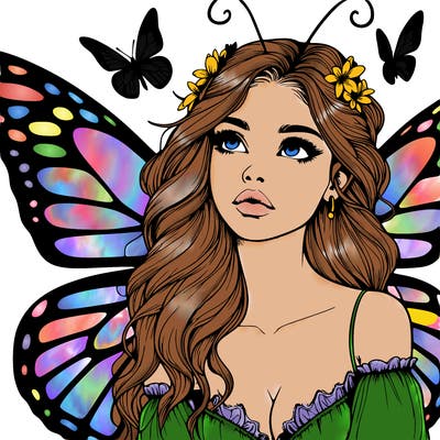 butterfly fairy realistic girl
