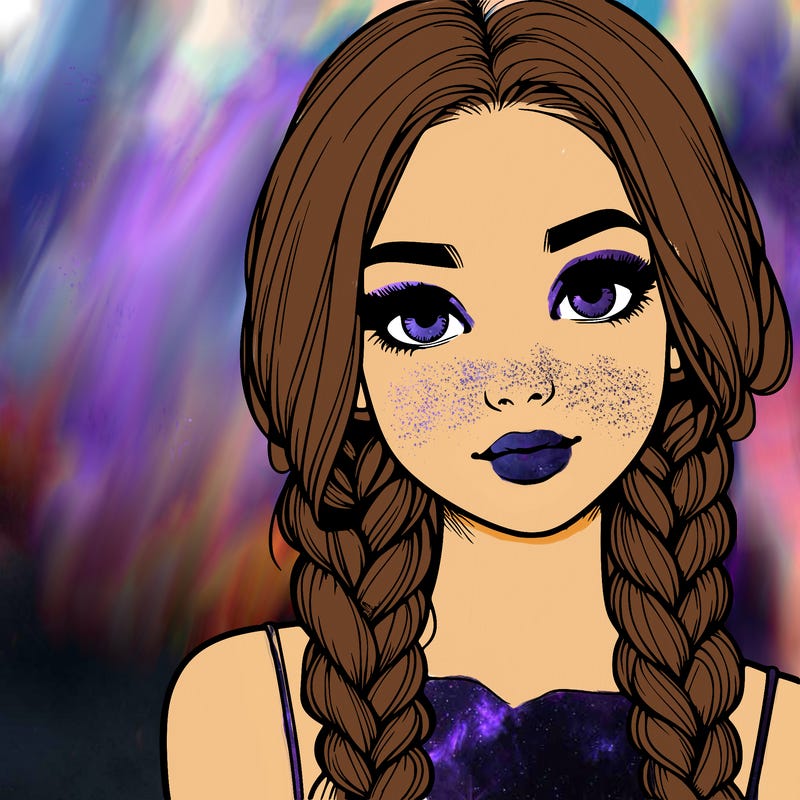 realistic girl with braids