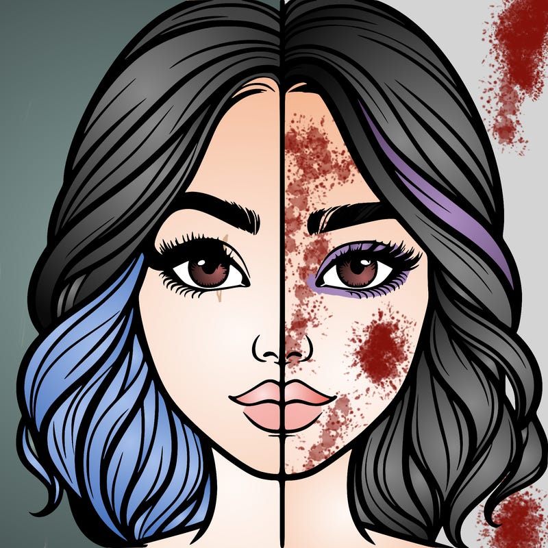 realistic girl split half