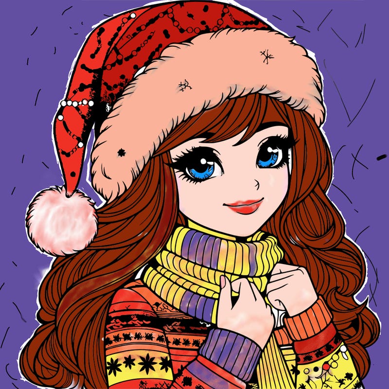 realistic christmas girl