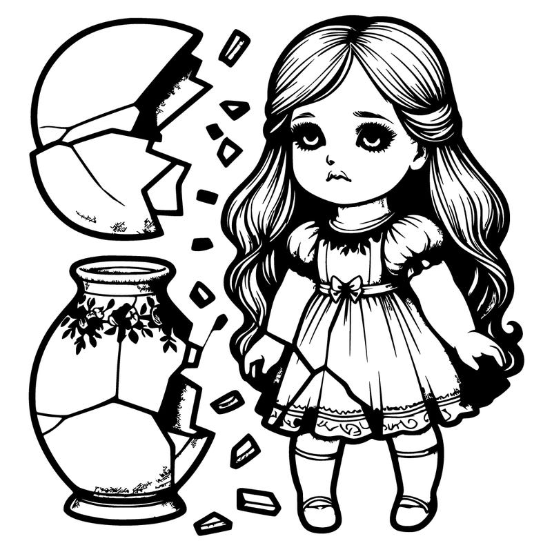 realistic broken porcelain doll