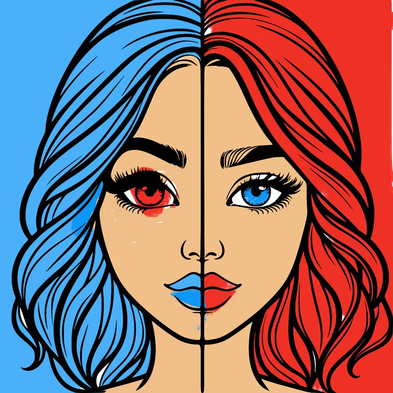 realistic girl split half