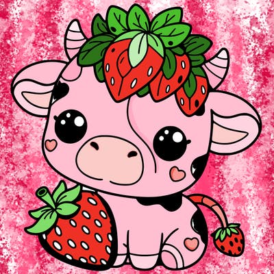 cute strawberry cow