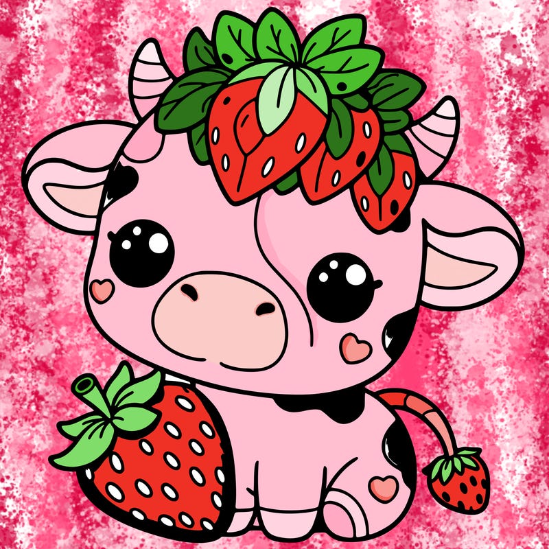 cute strawberry cow