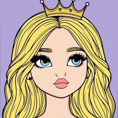 a realistic girl with a crown on