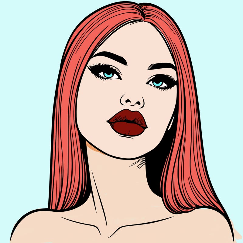 realistic woman with full lips