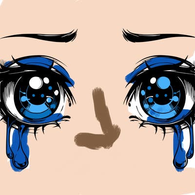 realistic eyes with tears