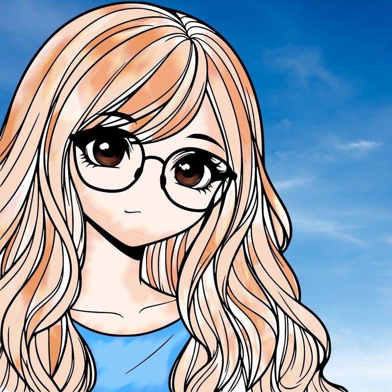 a realistic girl with glasses and long hair