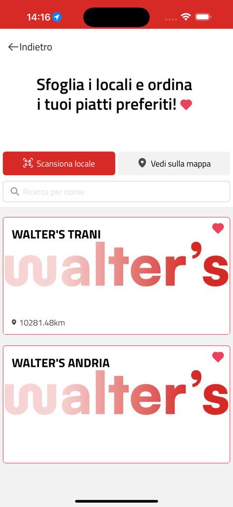 Liste der Walter's-Restaurants in Trani und Andria.