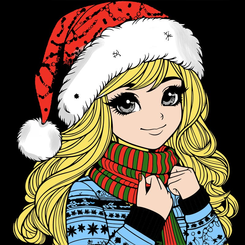 realistic christmas girl