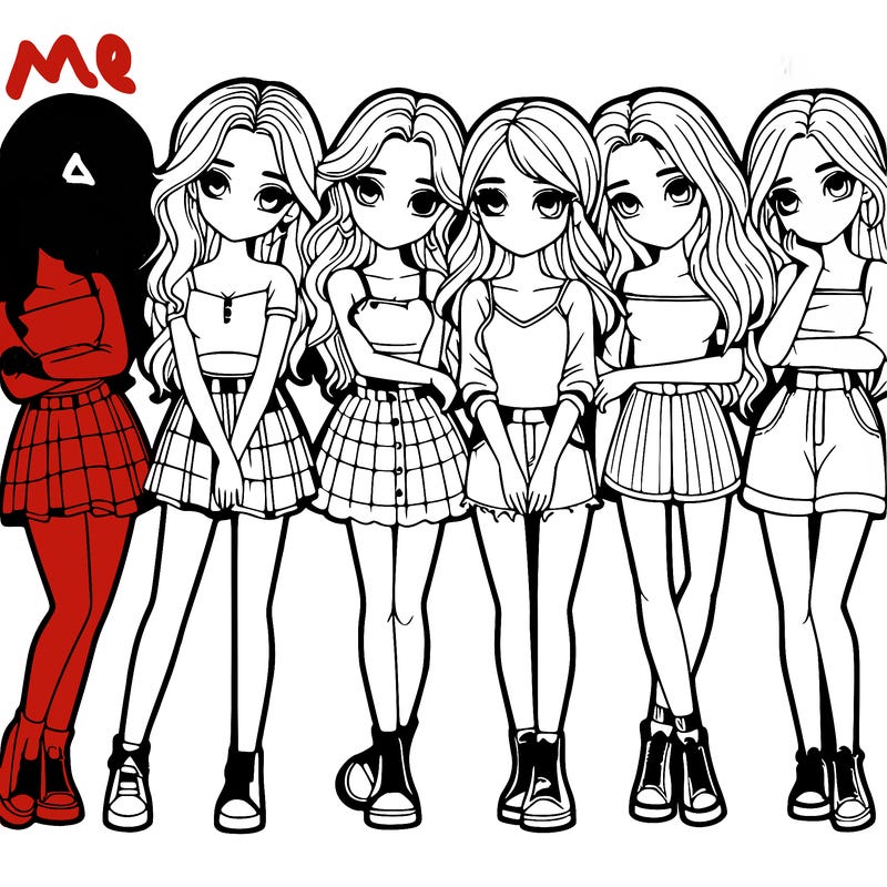 a group of girls realistic