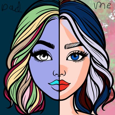 realistic girl split half