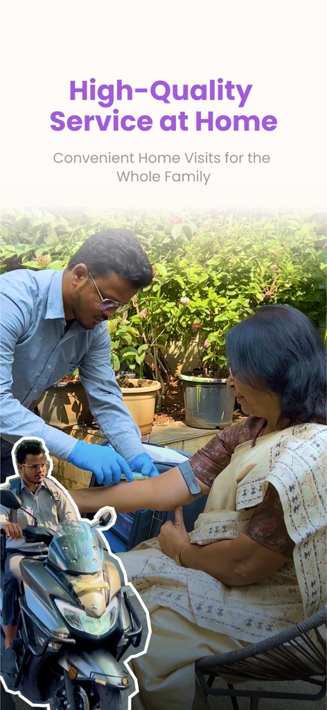 DoctorC - A healthcare professional performing a blood test during a home visit for a patient