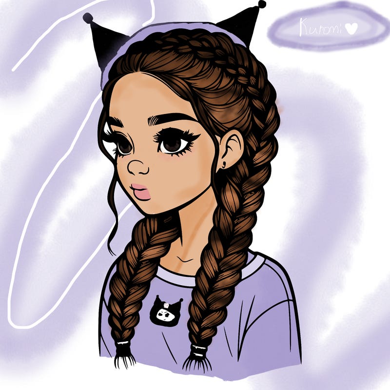 realistic girl with braids