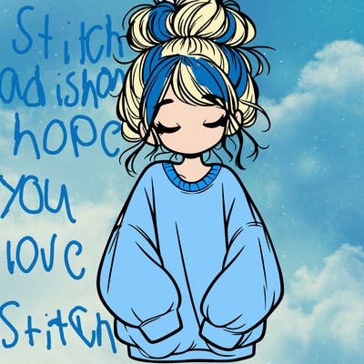 girl with baggy sweatshirt and messy bun