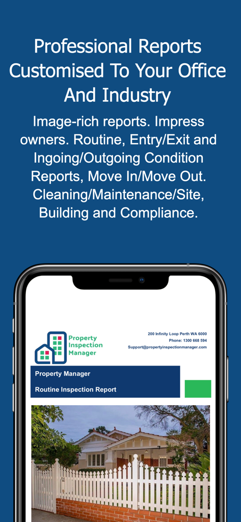 Property Inspection Manager - Professional property inspection report displayed on a mobile device screen