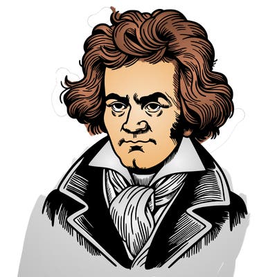 draw a portrait of classical composer beethoven
