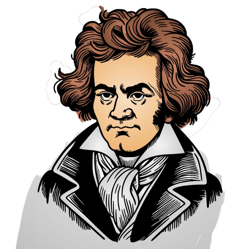 draw a portrait of classical composer beethoven