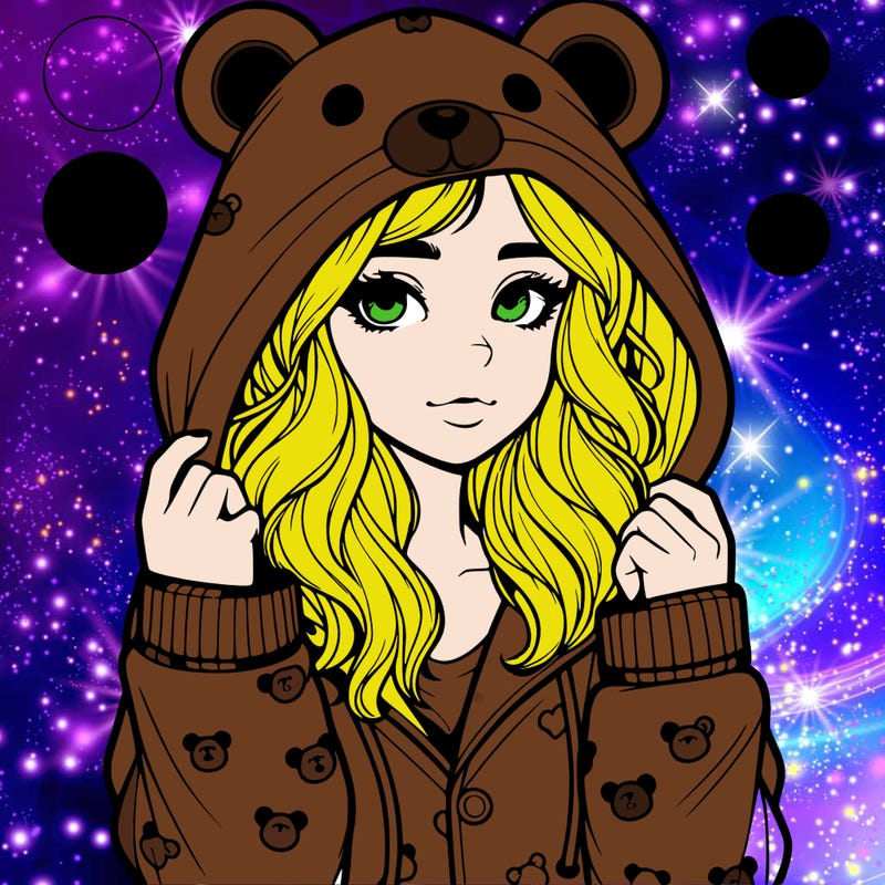 realistic girl in a animal pjs hoodie