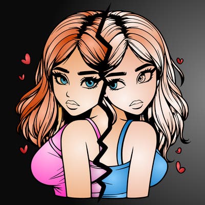 realistic girl split